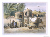 Peasant Dwellings in Upper Egypt, from The Valley of the Nile, Engraved by Eugene Le Roux reproduction procédé giclée par Achille-Constant-Théodore-Émile Prisse d'Avennes