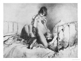 Couple Engaged in Foreplay, Plate 6 from Liebe Lámina giclée por Mihaly von Zichy Couple Engaged in Foreplay, Plate 6 from Liebe Lámina giclée por Mihaly von Zichy