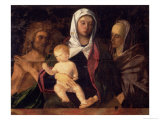 Madonna and Child with St. John the Baptist and St. Anne Lámina giclée por Giovanni Bellini