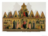 Polyptych: The Madonna and Child Enthroned with Angels and Saints and Scenes from the Life of Chris Giclee-trykk av Giovanni Baronzio Da Rimini