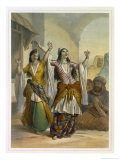 Egyptian Dancing Girls Performing the Ghawazi, Rosetta, The Valley of the Nile Reproduction procédé giclée par Achille-Constant-Théodore-Émile Prisse d'Avennes