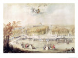 View of the Gardens and the Chateau of Versailles from the Neptune Fountain Giclee Print by Jacqes Andre Portail
