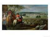 View of the Palace of Fontainebleau from the Flowerbed Side, 1669 reproduction procédé giclée par Adam Frans van der Meulen
