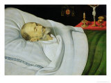Antoine de Henin, Bishop of Ypres, on His Death Bed Giclee-trykk av Jean The Elder Bellegambe