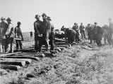 Track-Layers Gang-Building the Union Pacific Railroad Through American Wilderness, 1860S Photographie
