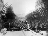 Paris Metro at Place Saint-Michel: Caisson Prior to Its Being Placed in the River Seine, c.1906 Photographic Print