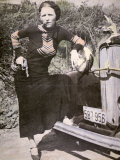 Bonnie Parker Posing Tough with a Gun and Cigar, c.1934 Photographic Print