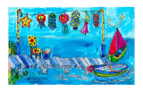 Summer Boat Dock Party Prints by Deborah Cavenaugh