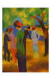 Dame in Gruner, Jacke Park Art par Auguste Macke