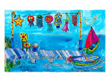 Summer Boat Dock Party Prints by Deborah Cavenaugh