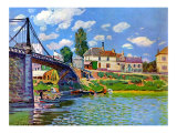 Brucke von Villeneuve La Garenne Bridge Art by Alfred Sisley