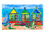 Seaside Row Houses Print by Deborah Cavenaugh