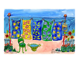 Beach Laundry Posters by Deborah Cavenaugh