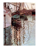 Der Hafen von Triest Taide tekijänä Egon Schiele