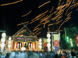 Thais Enjoy Firework Shooting During Thailand's Annual Loy Krathong Festival Photographic Print