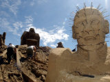 A Sand Sculpture is Seen at the Sand Sculpture Festival in Zeebrugge, Belgium, July 10, 2004 Photographic Print by Yves Logghe