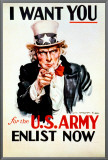 I Want You for the U.S. Army, c.1917 Framed Canvas Print by James Montgomery Flagg