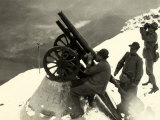 Small Anti-Aircraft Cannon on Monte Nero During World War I Photographic Print