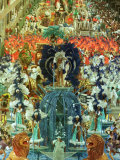 Members of the Unidos Do Cabucu Samba School Parade in the Sambadrome Photographic Print