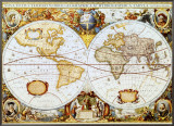 Map of the World Framed Canvas Print