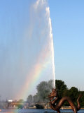 A Rainbow is Seen Behind Alster Lake in Downtown Hamburg, Northern Germany, September 12, 2006 Photographic Print by Fabian Bimmer