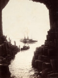 A Group of People Visiting the Fingal's Cave, on the Island of Staffa, in Scotland Photographic Print