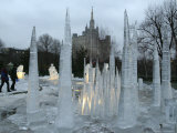 An Ice Sculpture Composition Melts at the Moscow Zoo Photographic Print