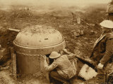 WWI: Soldiers Hidden in a Trench with a Canon Photographic Print