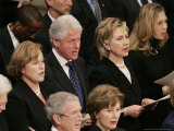 Former President Clinton Sings at a State Funeral Service for Former President Gerald Ford Photographic Print by Ron Edmonds