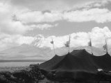 Nomads' Black Tents on the Land of Phari, in the Background the Chomolhari Photographic Print