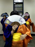 Paraguayan-Japanese Students Practice Traditional Dance in Asuncion, Paraguay, October 24, 2006 Photographic Print by Jorge Saenz