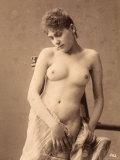 Portrait of a Young Bare-Breasted Woman Photographic Print