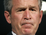 President Bush Listens to a Question About His Declassifying an Intelligence Report Photographic Print
