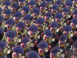 A Paramilitary Contingent Marches at the Republic Day Parade in New Delhi, India, January 26, 2007 Photographic Print by Mustafa Quraishi