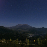 Mount St. Helens is Seen against a Star-Filled Sky Photographic Print
