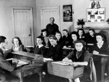 Polish Women are Shown in a Classroom at the Marie Curie School for Girls in Scotland Photographic Print