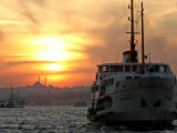 Sun Sets Over the Old City as Ferries Set Sail Photographic Print Sun Sets Over the Old City as Ferries Set Sail Photographic Print