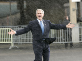 President Bush Departs in the Rain at Boeing Field in Seattle Photographic Print