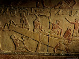 Tomb of Ti, Building Relief of Wood Planked Nile Boat, Saqqara, Egypt Photographie par Kenneth Garrett
