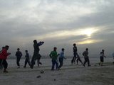 Afghan Youths Warm up Themselves Before a Soccer Match Photographic Print