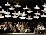Models Sit on the Stage at the End of the Antonio Marras Fashion Collection Photographic Print