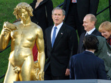 U.S. President George W. Bush, Russian President Vladimir Putin, Russian First Lady Lyudmila Putin Photographic Print