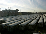 Trains Line the Casey Stengel Depot Photographic Print
