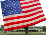The United States Flag Hot Air Balloon is Inflated at Stevens Institute of Technology Photographic Print