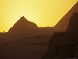 Sunset on the Fall Equinox, Pyramids at Giza, Giza, Egypt Lámina fotográfica por Kenneth Garrett
