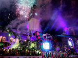 Fireworks Light up on Top the Historic Building Sultan Abdul Samad Clocktower Photographic Print