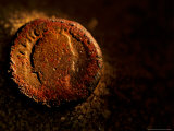 Coin Portraying Cleopatra VII, Bahariya Oasis, Golden Mummies, Egypt Photographie par Kenneth Garrett