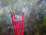 Incense Burning in the Temple, Luding, Sichuan, China Photographic Print by Keren Su