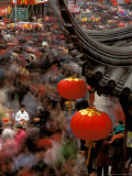 New Years Crowd Winds Beyond the Confucious Temple, Nanjing, Jiangsu Province, China Photographic Print by Charles Crust