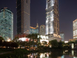 High Rise Office Towers at Dusk, Shanghai, China Photographic Print by Paul Souders